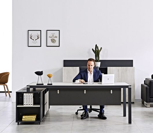 Mesa de móveis de escritório moderna Mesa de escritório executiva em forma de L