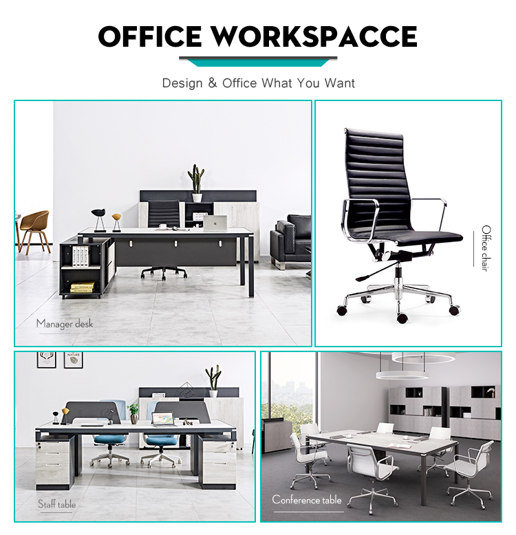 Mesa de móveis de escritório moderna Mesa de escritório executiva em forma de L