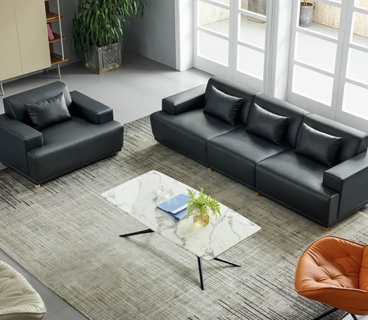 Conjunto de sofá de couro moderno