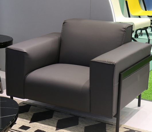 Schwarzes Leder Büro Sofa