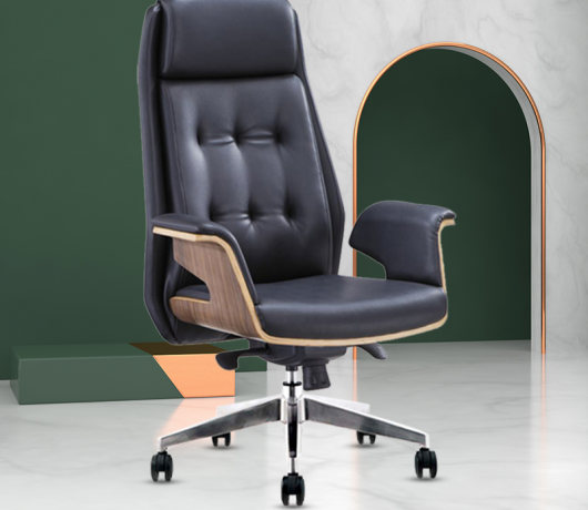 Silla de oficina ergonómica de cuero