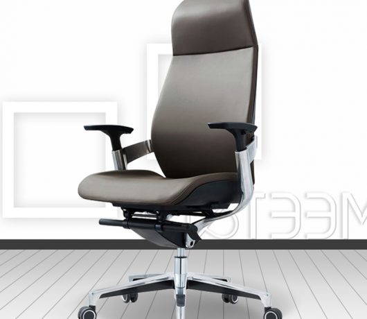 Silla de oficina ergonómica de cuero