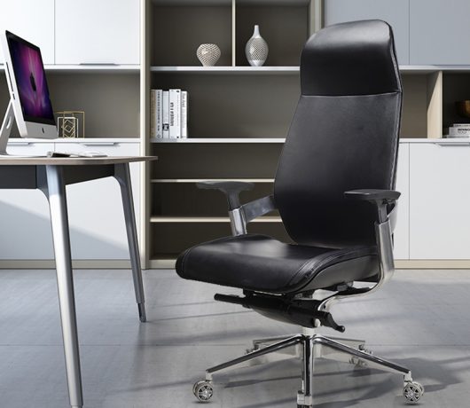 Chaise de bureau ergonomique en cuir