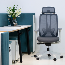 Chaise de bureau ergonomique à dossier haut