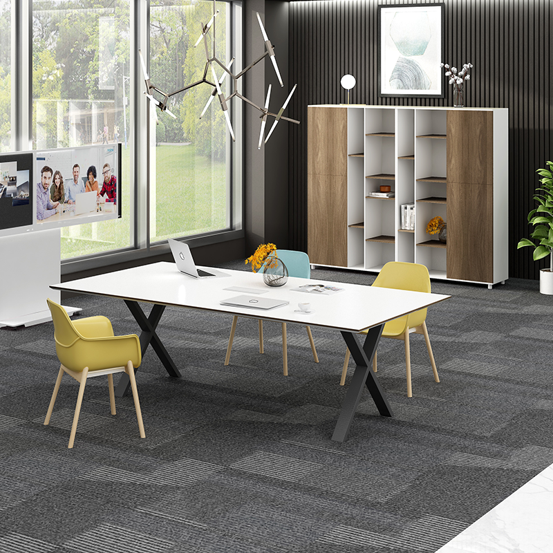 white conference room table