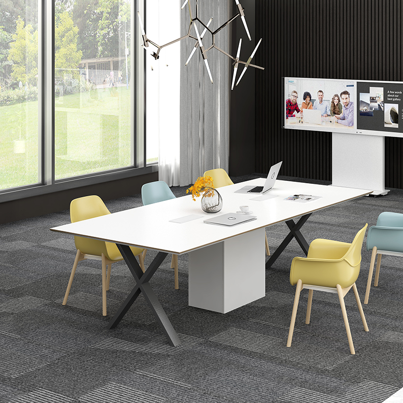 white conference room table