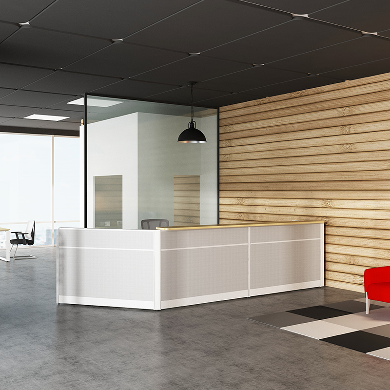 wood reception desk