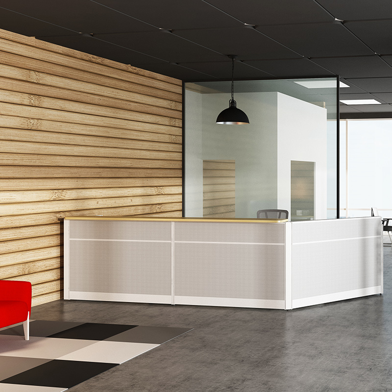 wood reception desk 