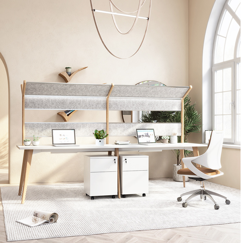 bureau modulaire avec panneaux de bureau hauts