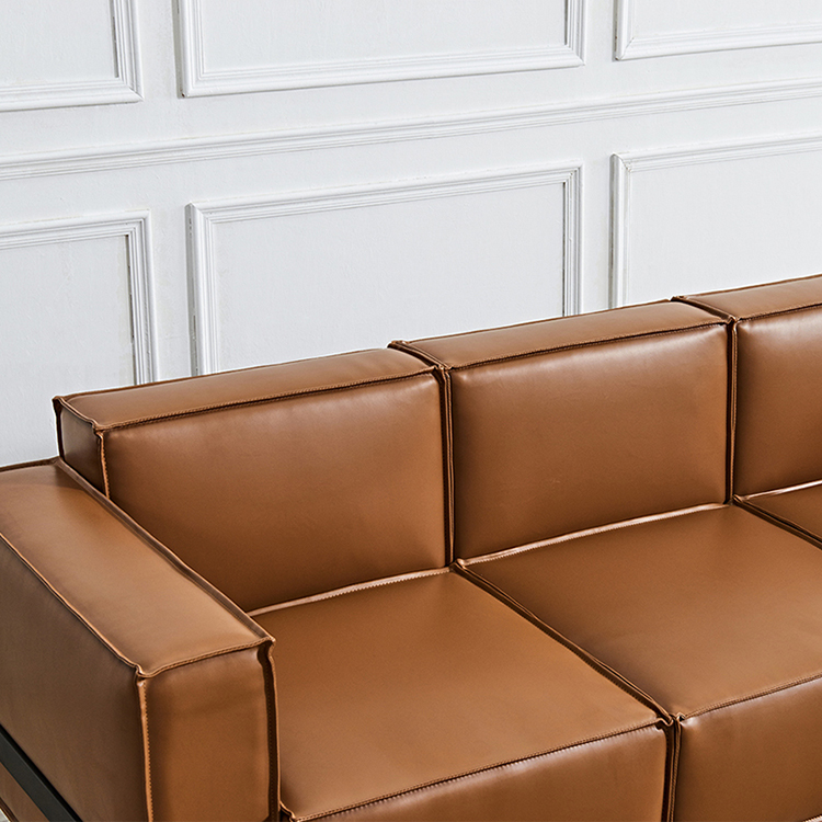 conjunto de sofá de couro moderno