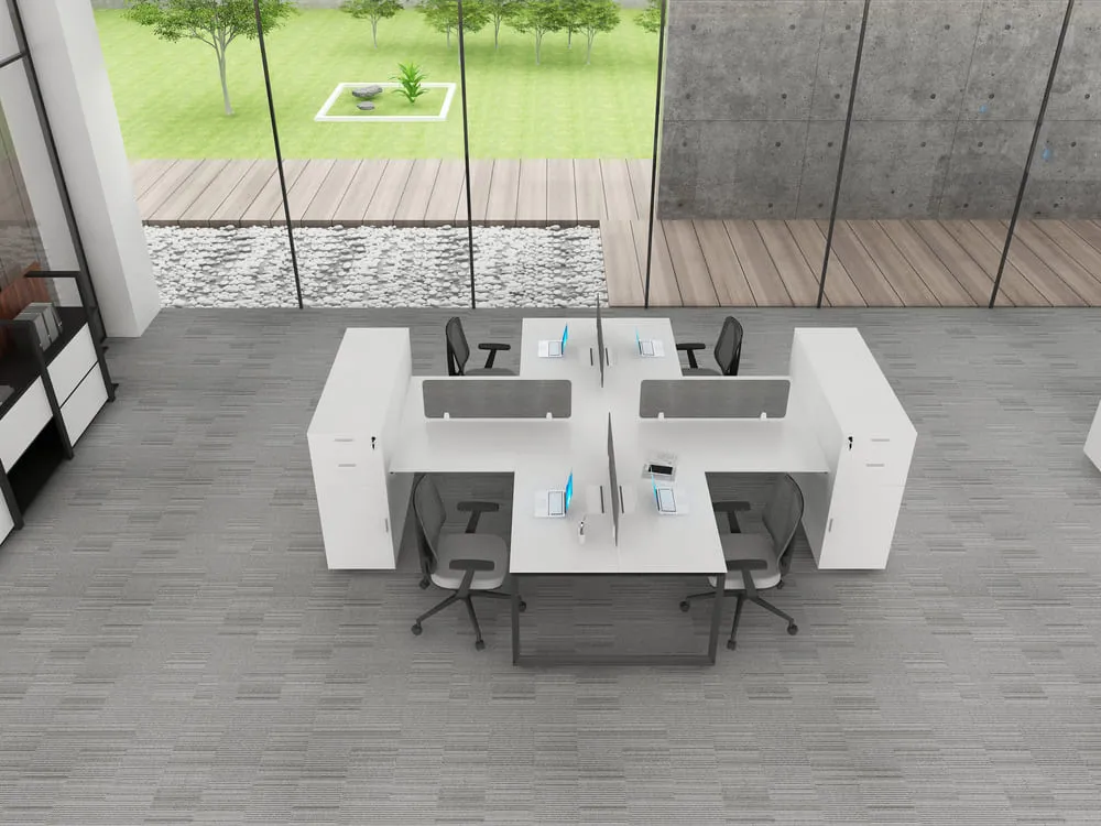 Estación de trabajo de oficina para 4 personas Warnock Serie A