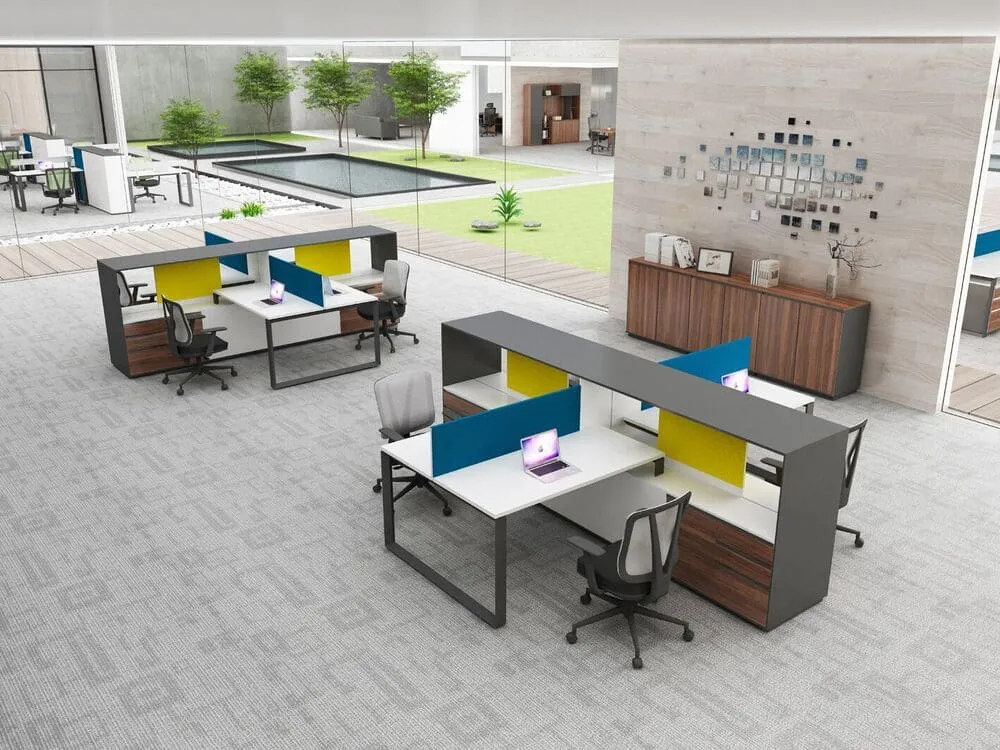 Estación de trabajo de oficina para 4 personas Warnock Serie A