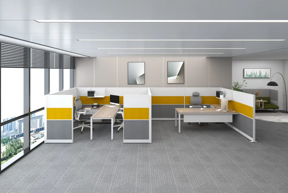 Aston60 Series A office cubicles in opening area