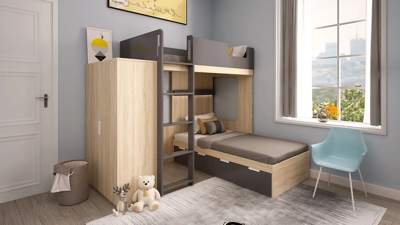 Bater Bunk Bed with Desk