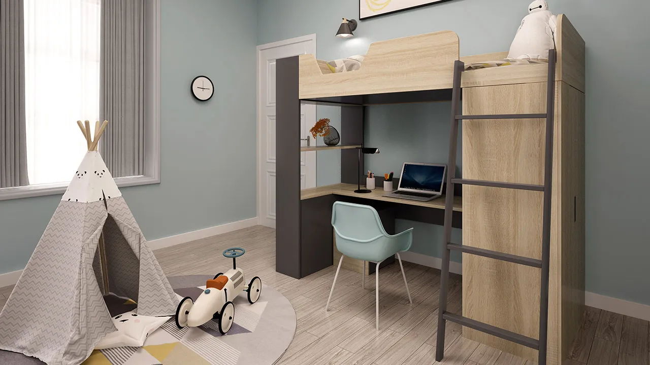 Bater Bunk Bed with Desk