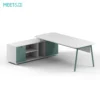 Linora L-Shaped Olive Green Executive Desk