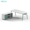 Linora L-Shaped Olive Green Executive Desk