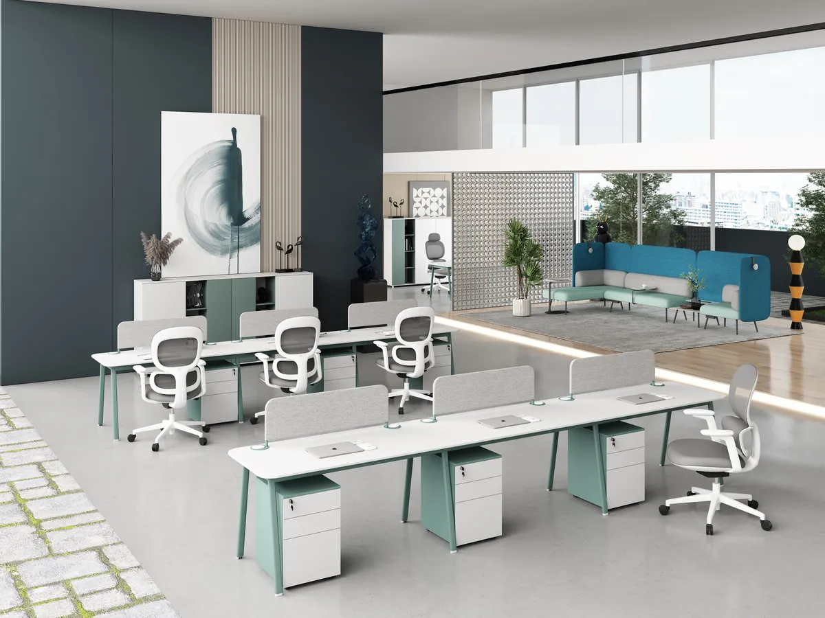 Linora 3-person office desk