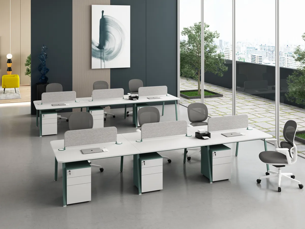 Linora 6-person face-to-face office desk
