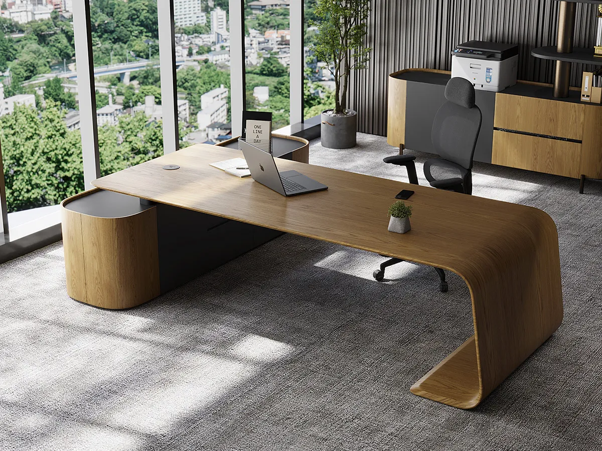 Lumodesk Matching Oak Wood Office Storage Cabinet