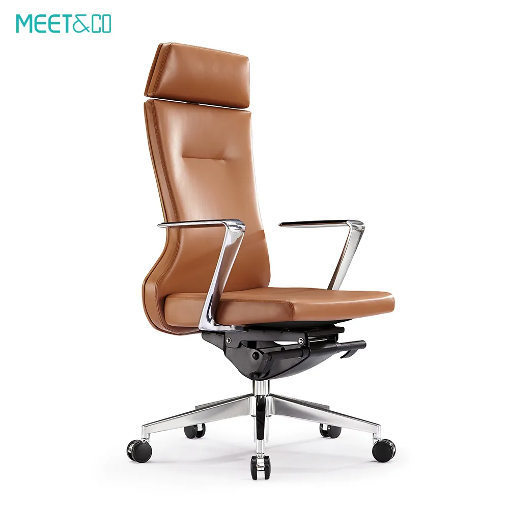 MeetCo High Back Leather Executive Office Chair