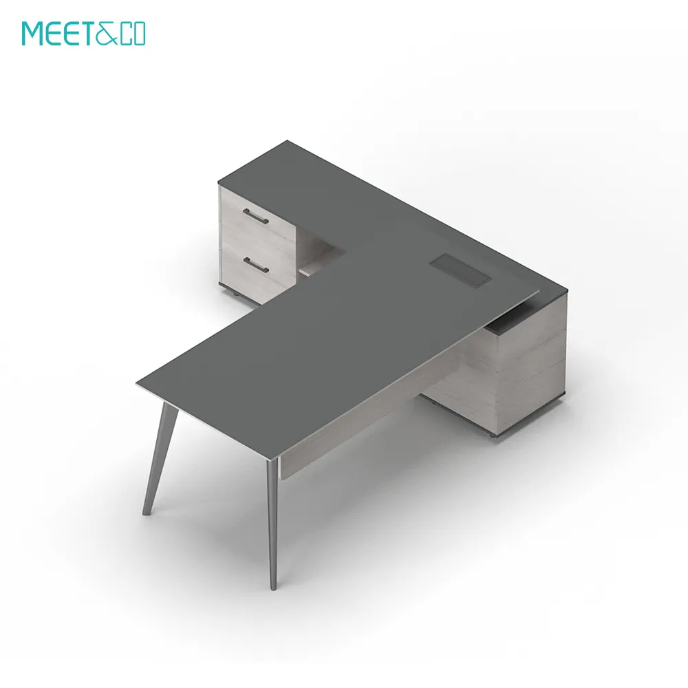 Reco Series A L-Shaped executive desk with fixed storage