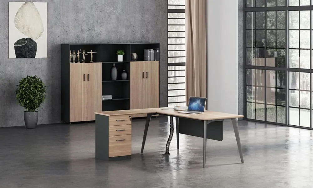 Reco Series B L-Shaped executive desk-side