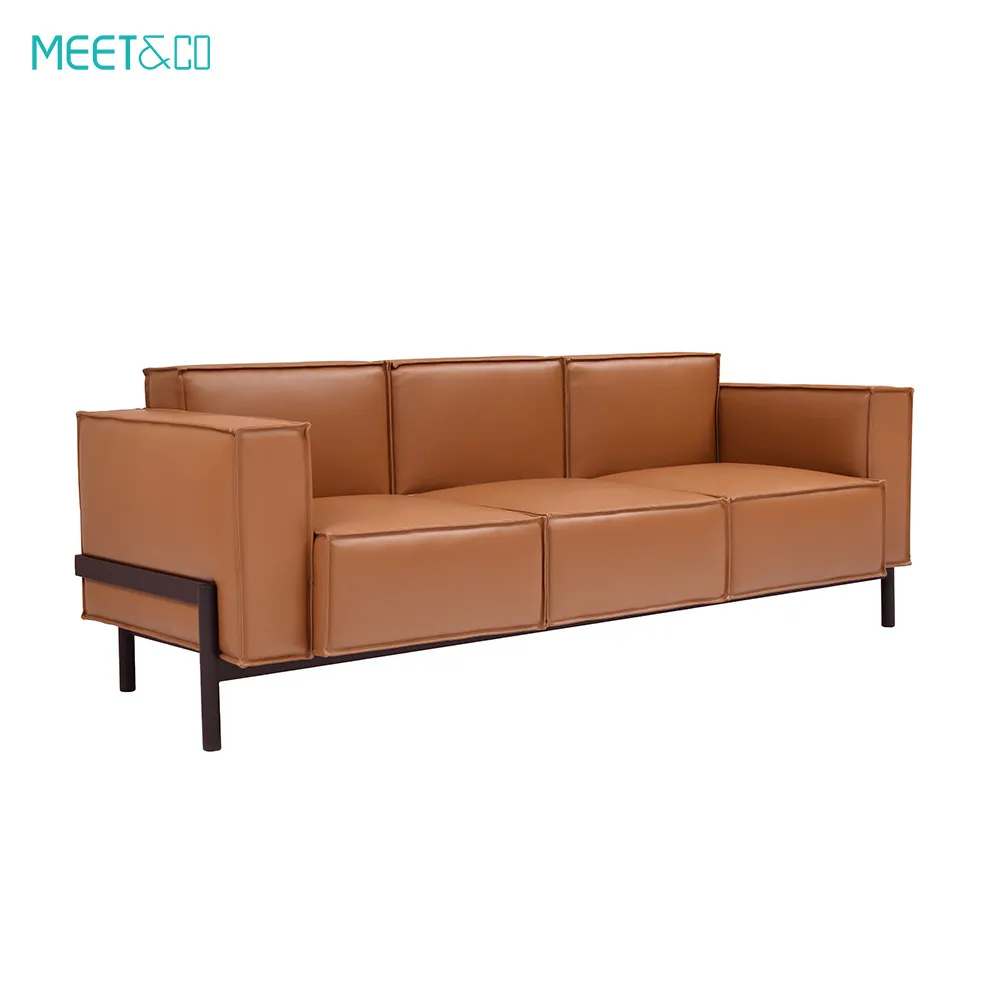 Rose Leather Sectional Couch