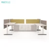 SENDI 2-person standing desk with screen in office