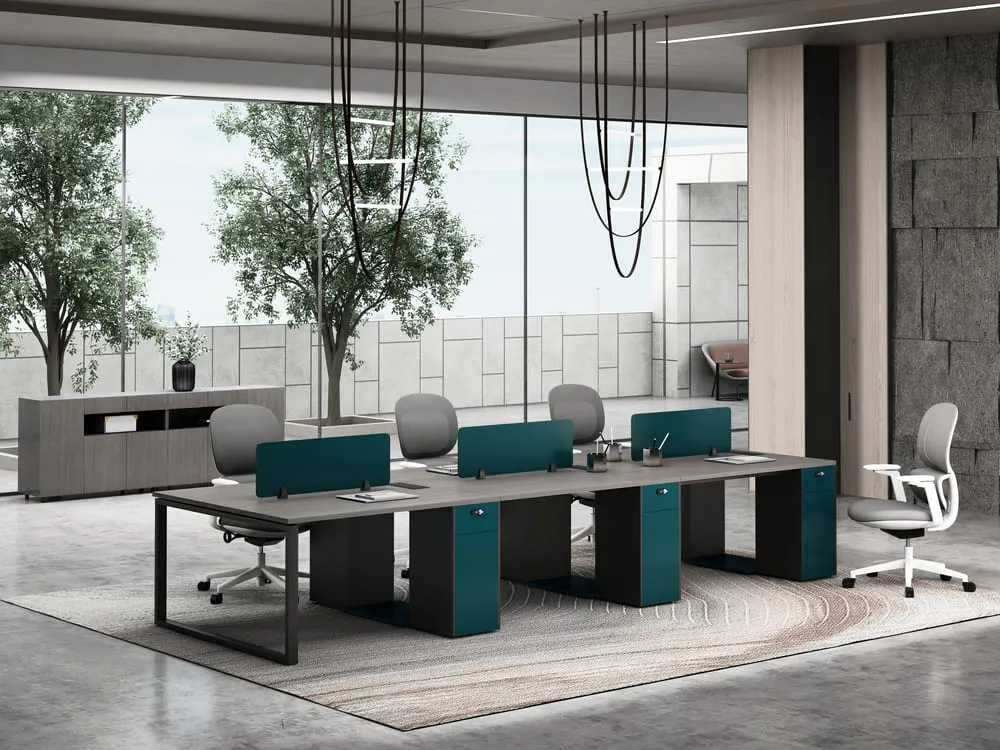 Warnock Series B 6-person office workstation