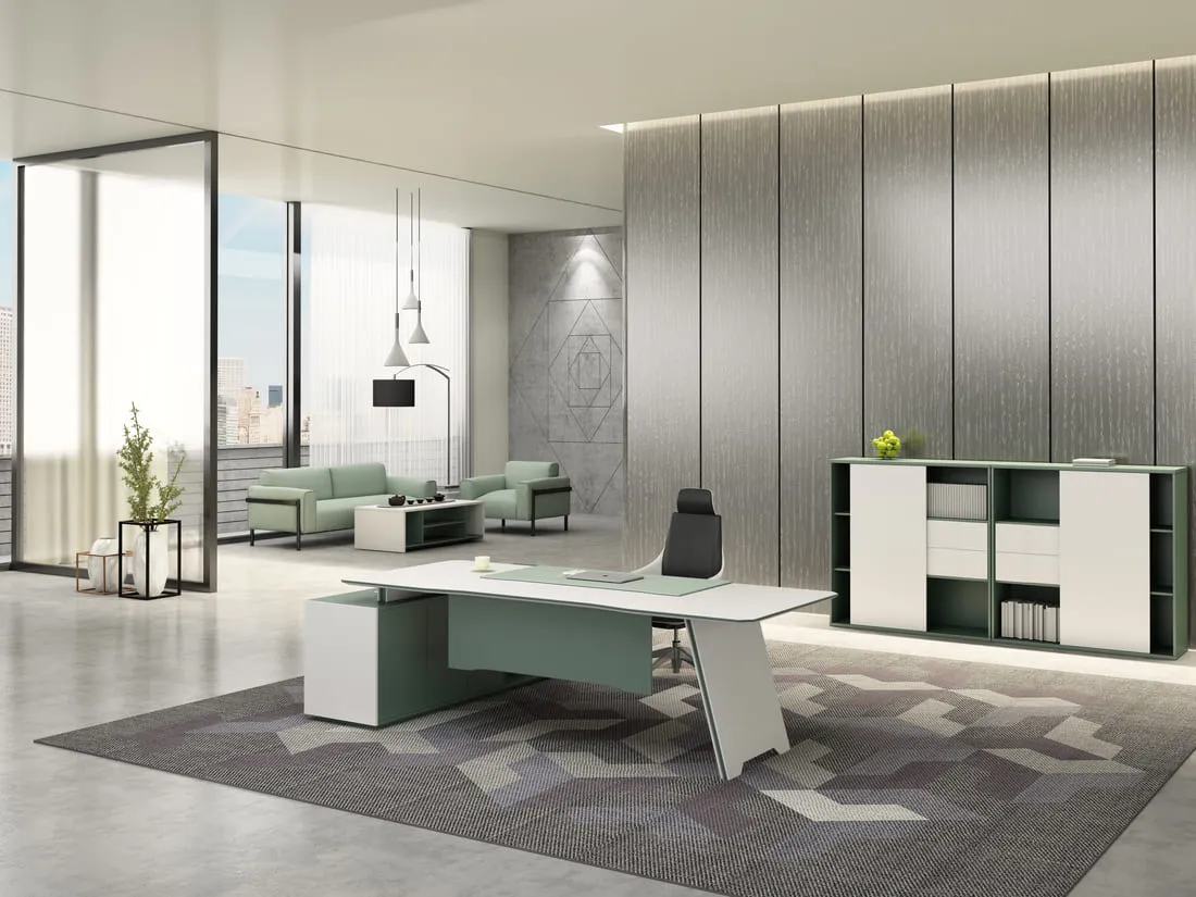 Yunsen Series A L-Shaped executive desk-front