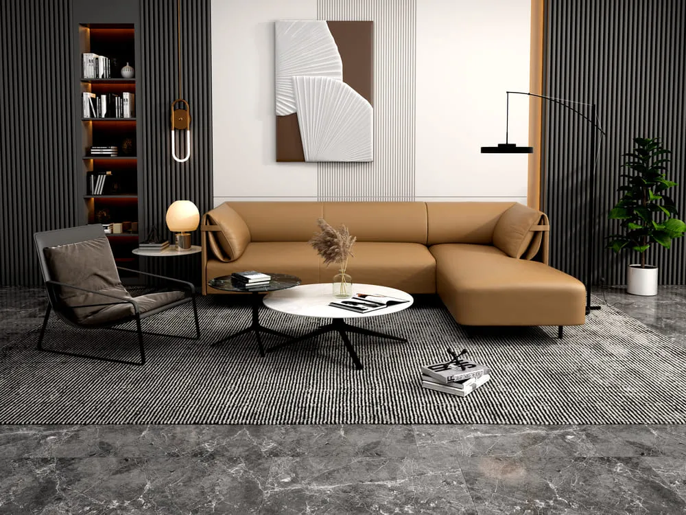 Mandis Leather Sectional Sofa