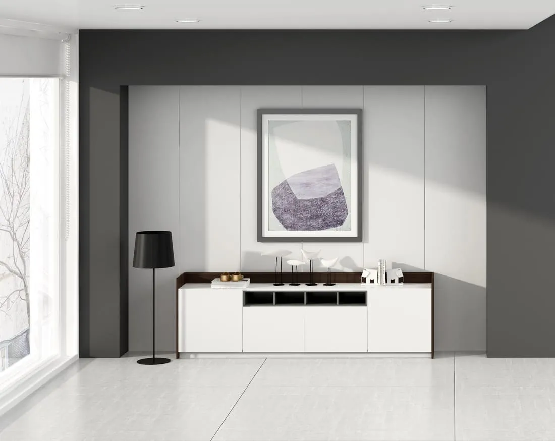 Wittes low wood storage cabinet