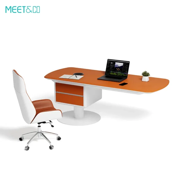 Luxury rotating L-shaped executive desk for offices