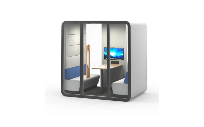Soundproof modular office pod for meetings