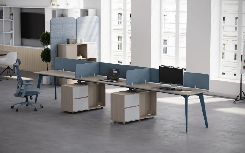 Reco Series D 3-Person Office Workstation Gallery 1