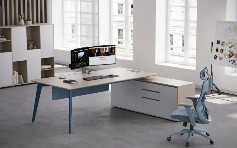 Reco Series D L-Shaped Executive Desk Gallery1